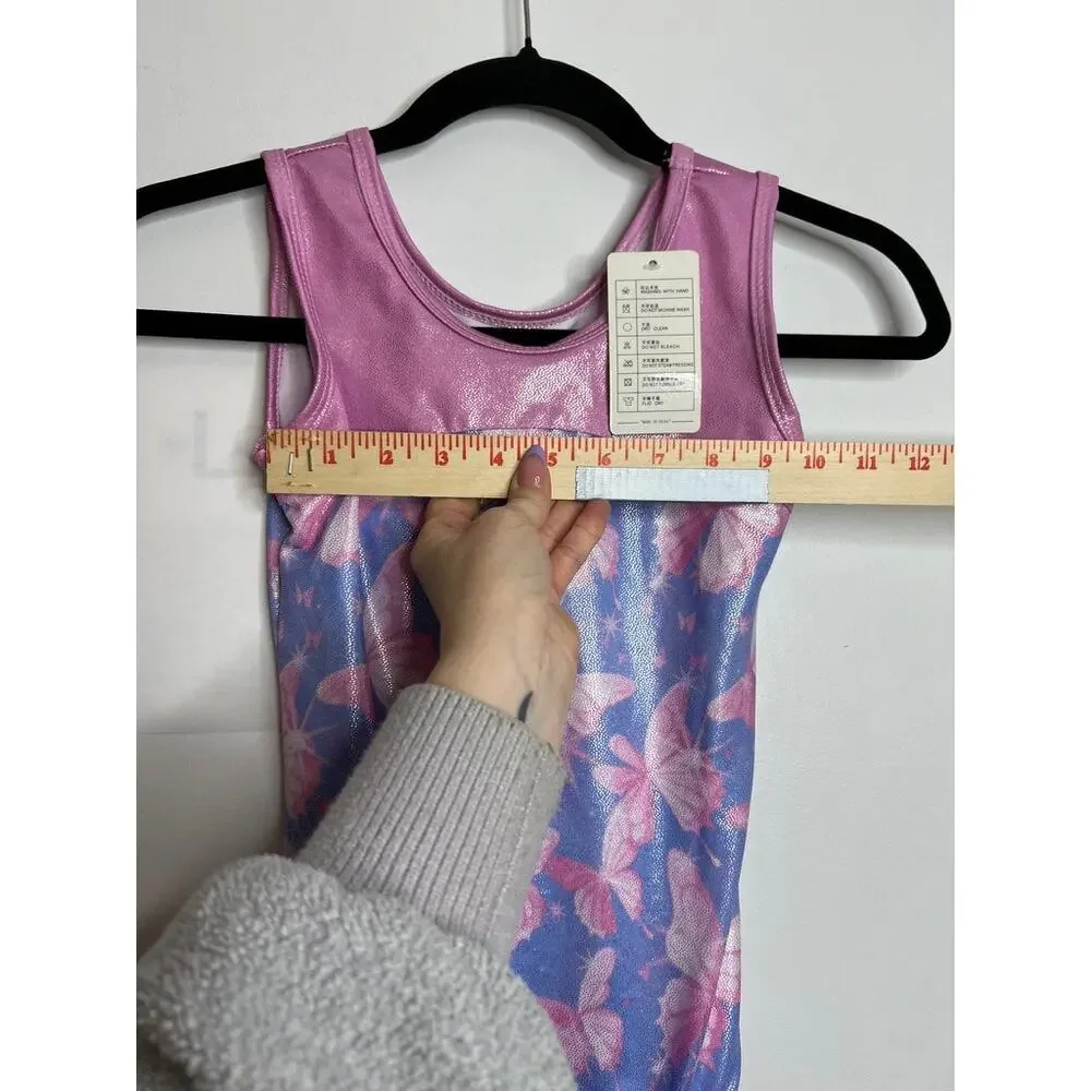 Girls Size 12 Butterfly Pink and Purple Leotard NWT